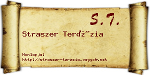 Straszer Terézia névjegykártya